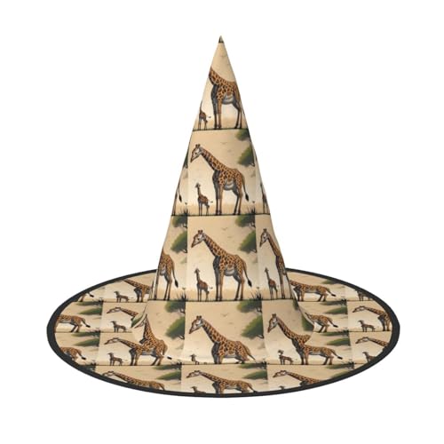 RLDOBOFE Hexenhut Giraffe gedruckt Zauberer Hut Unisex Halloween Hut für Cosplay Party Dekorationen von RLDOBOFE