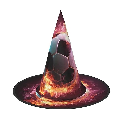 RLDOBOFE Hexenhut mit Feuerball-Aufdruck, Halloween-Dekoration, Kostümzubehör für Halloween-Party, 2 Stück von RLDOBOFE