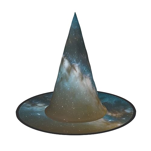 RLDOBOFE Hexenhut mit abstraktem Universum-Druck, Halloween-Dekoration, Kostümzubehör für Halloween-Party, 3 Stück von RLDOBOFE