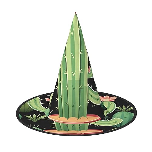 RLDOBOFE Kaktus-Druck Halloween Hexenhut Cosplay Caps Halloween Dekoration Kostüm Zubehör für Halloween Party 1 von RLDOBOFE