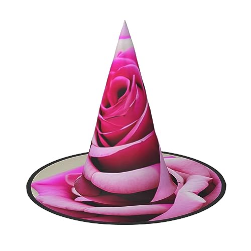 RLDOBOFE Weiße Aquarell-Blumen-Rosen-Druck, Halloween-Hexenhut, Cosplay, Halloween-Dekoration, Kostümzubehör für Halloween-Party, 3 Stück von RLDOBOFE
