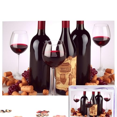 Rotwein-Puzzle, personalisiertes Puzzle, 1000 Teile, Puzzles aus Fotos, Bilderpuzzle für Erwachsene und Familie (74,9 x 50 cm) von RLDOBOFE