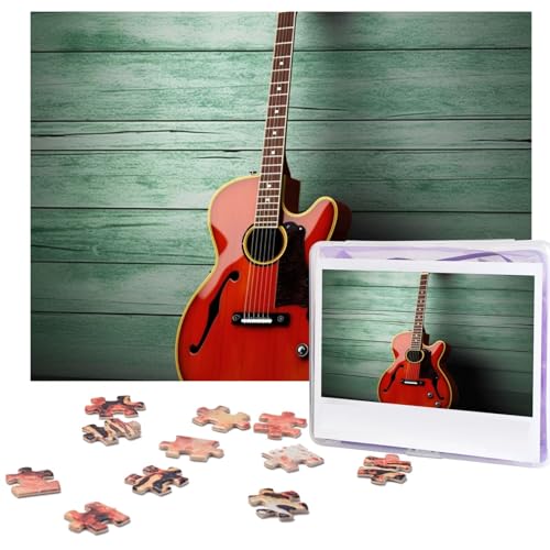 Schöne Gitarren-Puzzle, personalisiertes Puzzle, 500 Teile, Puzzles aus Fotos, Bilderpuzzle für Erwachsene und Familie (51,8 x 38,1 cm) von RLDOBOFE