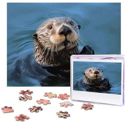 Sea Otter Puzzles Personalisiertes Puzzle 500 Teile Puzzle aus Fotos Bilderpuzzle für Erwachsene Familie (51,8 x 38,1 cm) von RLDOBOFE