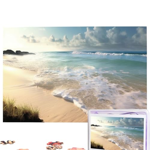 Serene Coastal Puzzles Personalized Puzzle 1000 Pieces Jigsaw Puzzles from Photos Picture Puzzle for Adults Family (74.9 cm x 50.0 cm) von RLDOBOFE