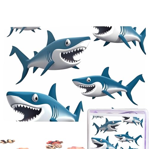 Sharks Puzzles Personalisiertes Puzzle 1000 Teile Puzzle aus Fotos Bilderpuzzle für Erwachsene Familie (74,9 x 50 cm) von RLDOBOFE