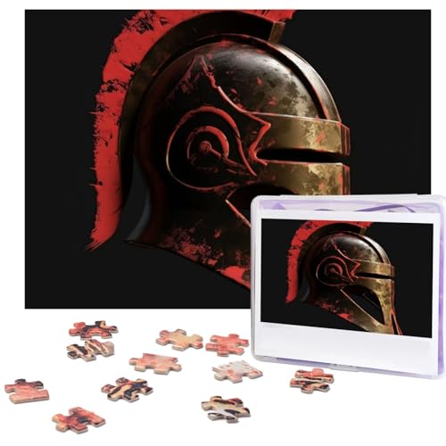 Spartan Warrior Helm Puzzles 500 Teile Personalisierte Puzzles Holz Fotopuzzle für Erwachsene Familie Bilderpuzzle Geschenke für Hochzeit Geburtstag Valentinstag Geschenke 51,8 x 38,1 cm von RLDOBOFE