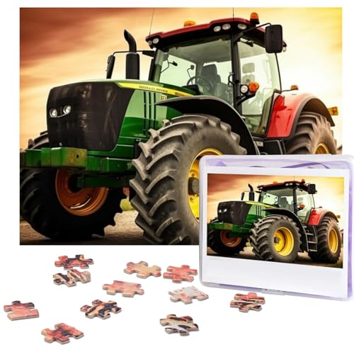 Traktor-Themen-Puzzle, 500 Teile, personalisiertes Puzzle, Holzfotopuzzle für Erwachsene, Familie, Bilderpuzzle, Geschenke für Hochzeit, Geburtstag, Valentinstag, Geschenke, 51,8 x 38,1 cm von RLDOBOFE