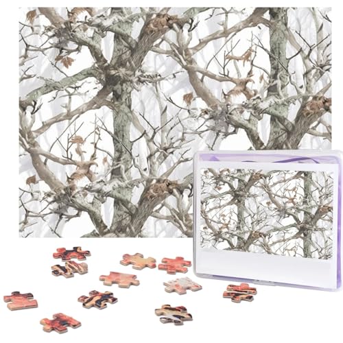 White Tree Camo Puzzles Personalisiertes Puzzle 500 Teile Puzzle aus Fotos Bilderpuzzle für Erwachsene Familie (51,8 x 38,1 cm) von RLDOBOFE