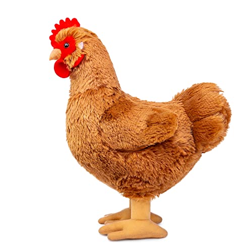 RLOMUTE 12.6 Zoll Gelb Huhn-Plüschtier realistisches Henne-Stofftier weiches Farm kuscheliges für Gastgeschenke Begleiter Schlafzimmer Auto Heimdekoration Sammlergeschenk für Kinder Jungen Mädchen von RLOMUTE