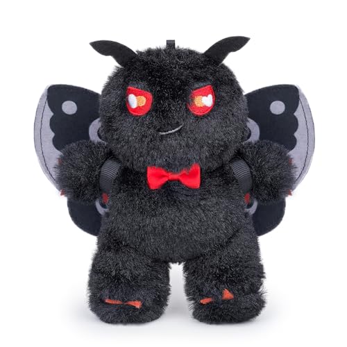 RLOMUTE 6.3Zoll Grau Motte Mothman Schlüsselanhänger Plüschtier Stofftier Spielzeug Anhänger mit Schlüsselring kuscheliges für Geschenk Begleiter Auto Heimdekoration für Kinder von RLOMUTE