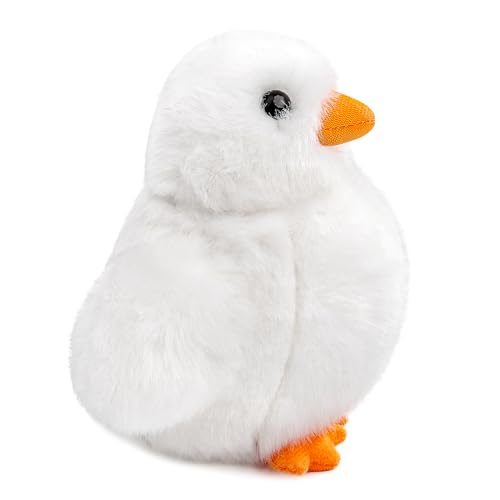 RLOMUTE Niedlicher Bauernhof Spielzeug - Klein Huhn Plüschtier Stofftier Weiches Huhn Kuscheliges für Gastgeschenke Begleiter Schlafzimmer Heimdekoration für Kinder Jungen Mädchen 5.5Zoll Weiß von RLOMUTE