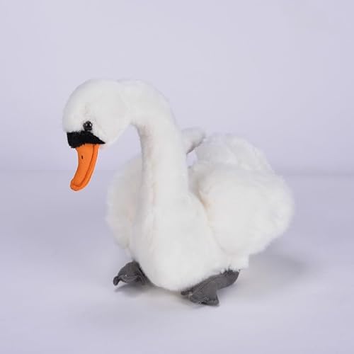 RLOMUTE Niedlicher Bauernhof Spielzeug - Schwan Plüschtier Stofftier Weiches Schwan Kuscheliges für Gastgeschenke Begleiter Schlafzimmer Heimdekoration für Kinder Jungen Mädchen 9.8Zoll Weiß von RLOMUTE