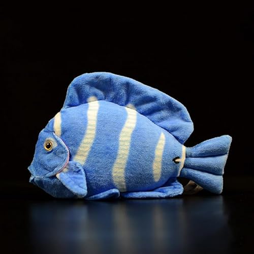 RLOMUTE Tropische Fische Plüschtier Realistisches Stofftier Weiches Spielzeug Kuscheliges für Gastgeschenke Heimdekoration Sammlergeschenk für Kinder Jungen Mädchen 7.8 Zoll Blauer Doktorfisch von RLOMUTE