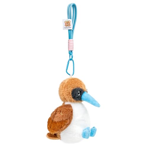 RLOMUTE Vogel Schlüsselanhänger Plüschtier Stofftier Spielzeug Abnehmbares Schlüsselband Schütteln, um EIN Geräusch zu erzeugen kuscheliges für Geschenk für Kinder - Blaufußtölpel von RLOMUTE