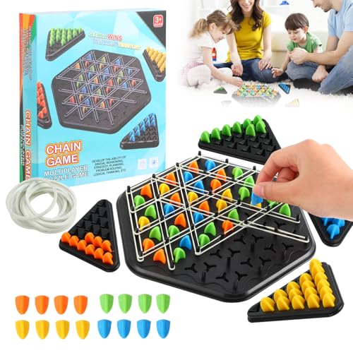 Geometrisches Schachspiel mit Gummibändern, Knot Logic Spiel für 2-4 Personen, Kettendreieckschachspiel, Kreatives Denkspiel für Erwachsene und Kinder, ideal für Familienspaß. Geometrisches Schachspiel mit Gummibändern, Knot Logic Spiel für 2-4 Personen, Kettendreieckschachspiel, Kreatives Denkspiel für Erwachsene und Kinder, ideal für Familienspaß. von RMIVEGLIA