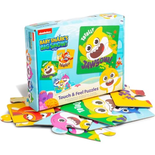 Nickelodeon Baby Shark's Big Show Touch & Feel Puzzles, 21 x 21 cm, Set mit 3 progressiven Puzzles, ab 18 Monaten von RMS International