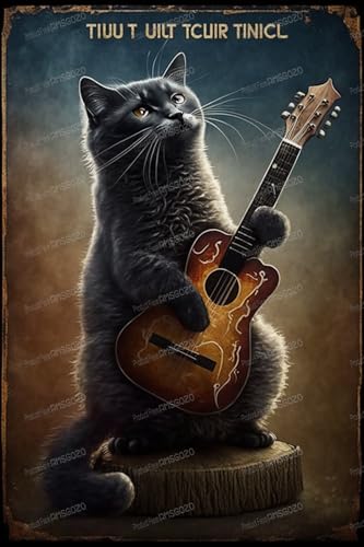 1000 Teile Holzpuzzles - Gitarre Katze - Puzzles für Erwachsene, jedes Stück ist einzigartig, perfektes Familien-Freizeitgeschenk & Geschenke - Puzzles Sammlerstücke 1000 Teile Holzpuzzles - Gitarre Katze - Puzzles für Erwachsene, jedes Stück ist einzigartig, perfektes Familien-Freizeitgeschenk & Geschenke - Puzzles Sammlerstücke von RMSGOZO
