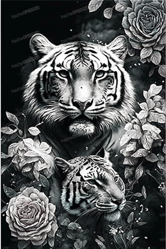 1000 Teile Holzpuzzles - Schwarzer und weißer Rosentiger - Puzzles für Erwachsene, jedes Stück ist einzigartig, perfektes Familien-Freizeitgeschenk & Geschenke - Puzzles Sammlerstücke 1000 Teile Holzpuzzles - Schwarzer und weißer Rosentiger - Puzzles für Erwachsene, jedes Stück ist einzigartig, perfektes Familien-Freizeitgeschenk & Geschenke - Puzzles Sammlerstücke von RMSGOZO