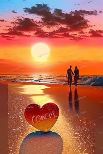 1000 Teile Holzpuzzles für Kinder & Erwachsene, Romantische Sonnenuntergang Strand Puzzles - Kognitive Erleuchtung Puzzle - Verbesserung des Denkens und der praktischen Fähigkeiten - für Geschenke von RMSGOZO