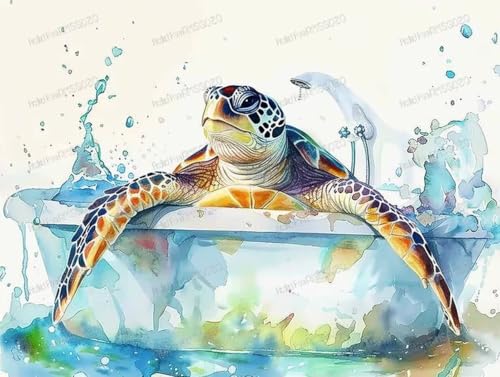 1000 Teile Puzzles – Schildkröte nimmt ein Bad – lustiges Familien-Puzzle, 1000-teiliges Puzzle, 50,8 x 76,2 cm, recycelbare Holz-Puzzleteile, Lieblingsraumdekoration oder Geschenke 1000 Teile Puzzles – Schildkröte nimmt ein Bad – lustiges Familien-Puzzle, 1000-teiliges Puzzle, 50,8 x 76,2 cm, recycelbare Holz-Puzzleteile, Lieblingsraumdekoration oder Geschenke von RMSGOZO