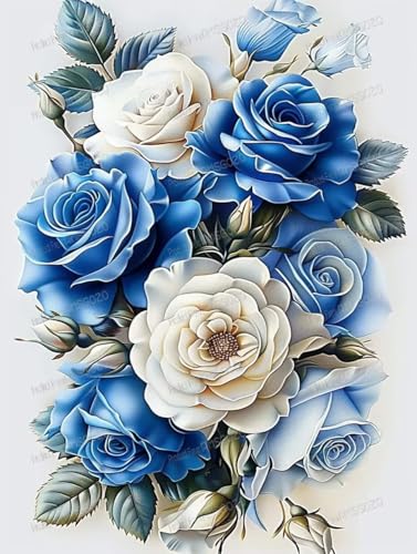 1000 Teile Puzzles für Erwachsene - Blaue und weiße Rosen Holzpuzzle für Erwachsene Anfänger, Entspannen Sie sich vom täglichen Leben, für Familien-Bindungsaktivitäten 1000 Teile Puzzles für Erwachsene - Blaue und weiße Rosen Holzpuzzle für Erwachsene Anfänger, Entspannen Sie sich vom täglichen Leben, für Familien-Bindungsaktivitäten von RMSGOZO