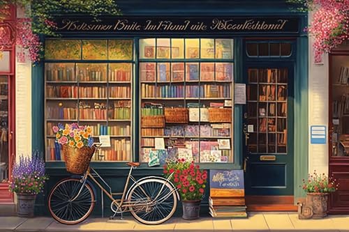 1000 Teile RMSGOZO Vintage Buchhandlung Puzzles für Erwachsene - Ölgemälde Blumen Landschaft Puzzles, Familie Eltern-Kind-Interaktion & Geschenke 1000 Teile RMSGOZO Vintage Buchhandlung Puzzles für Erwachsene - Ölgemälde Blumen Landschaft Puzzles, Familie Eltern-Kind-Interaktion & Geschenke von RMSGOZO