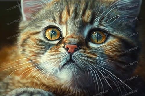 1000-teiliges Puzzle für Erwachsene, Anfänger, Kätzchen mit großen Augen, niedliches Tierpuzzle – Intelligenz-Spiele zum Stressabbau für Jugendliche und Kinder von RMSGOZO