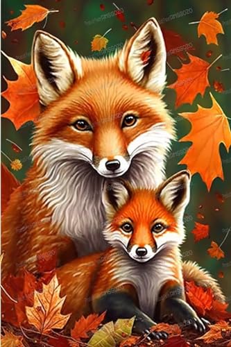 1000-teiliges Retro-Puzzle, Ahornblatt-Fuchs, lustiges Familien-Puzzle, 50,8 x 76,2 cm, recycelbare Holz-Puzzleteile, Lieblings-Freizeitaktivität oder Geschenke von RMSGOZO