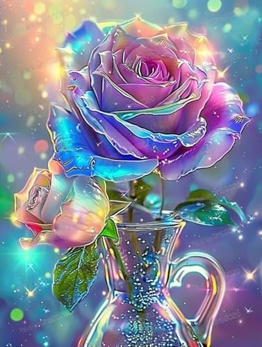 120 Stück Holzpuzzles für Erwachsene - Rosa Lila Rosen - Freizeitgeschenk für alle - Bestes Geschenk für Geburtstagsfeier - Stressfreies Starterpuzzle für Erwachsene Anfänger von RMSGOZO