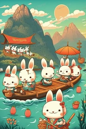 200 Teile Puzzle für Erwachsene Anfänger - Hasenrennen Drachenboot Puzzle für Kinder - DIY Puzzle mit Buchstaben auf der Rückseite - Kommt mit einem Poster, Dekompressionsspielzeug Geschenk 200 Teile Puzzle für Erwachsene Anfänger - Hasenrennen Drachenboot Puzzle für Kinder - DIY Puzzle mit Buchstaben auf der Rückseite - Kommt mit einem Poster, Dekompressionsspielzeug Geschenk von RMSGOZO