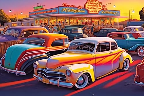 200 Teile RMSGOZO Auto Puzzles für Erwachsene - Sonnenuntergang-Basar - Landschaft Puzzles, Familie Eltern-Kind-Interaktion & Geschenke von RMSGOZO