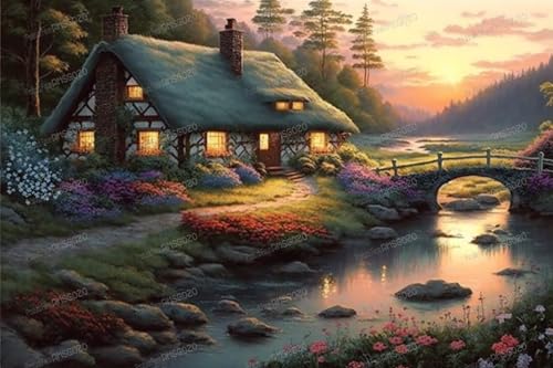 300 Teile Holzpuzzles für Erwachsene - Vintage Sonnenuntergang Hütte - Freizeitgeschenk für alle - Bestes Geschenk für Geburtstagsfeier - Stressfreies Starterpuzzle für Erwachsene Anfänger 300 Teile Holzpuzzles für Erwachsene - Vintage Sonnenuntergang Hütte - Freizeitgeschenk für alle - Bestes Geschenk für Geburtstagsfeier - Stressfreies Starterpuzzle für Erwachsene Anfänger von RMSGOZO