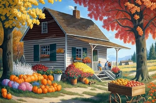 500 Teile Holzpuzzles - Herbst Bauernhaus - Puzzles für Erwachsene, jedes Stück ist einzigartig, perfektes Familien-Freizeitgeschenk & Geschenke - Puzzles Sammlerstücke 500 Teile Holzpuzzles - Herbst Bauernhaus - Puzzles für Erwachsene, jedes Stück ist einzigartig, perfektes Familien-Freizeitgeschenk & Geschenke - Puzzles Sammlerstücke von RMSGOZO