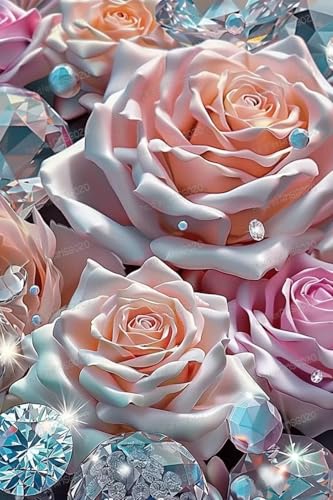 500 Teile Holzpuzzles - Rosa Rose - Puzzles für Erwachsene, jedes Stück ist ein Unikat, perfektes Familien-Freizeitgeschenk & Geschenke - Puzzles Sammlerstücke von RMSGOZO