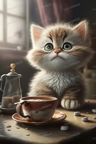 500 Teile Puzzles für Erwachsene - Kaffeekätzchen Holzpuzzle für Erwachsene Anfänger, Entspannen Sie sich vom Alltag, für Familien-Bindungsaktivitäten 500 Teile Puzzles für Erwachsene - Kaffeekätzchen Holzpuzzle für Erwachsene Anfänger, Entspannen Sie sich vom Alltag, für Familien-Bindungsaktivitäten von RMSGOZO