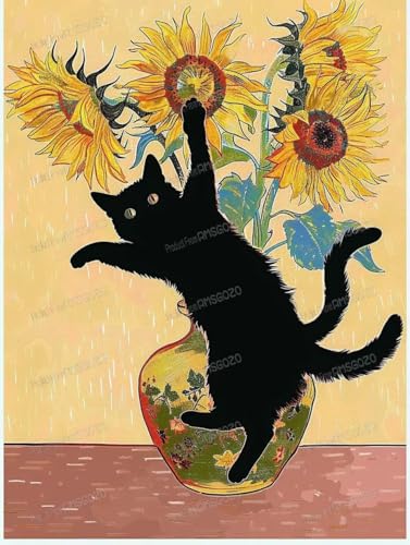 500 Teile Puzzles für Erwachsene - Vintage Sonnenblume Schwarze Katze Holzpuzzle für Erwachsene Anfänger, Entspannen Sie sich vom Alltag, für Familien-Bindungsaktivitäten 500 Teile Puzzles für Erwachsene - Vintage Sonnenblume Schwarze Katze Holzpuzzle für Erwachsene Anfänger, Entspannen Sie sich vom Alltag, für Familien-Bindungsaktivitäten von RMSGOZO