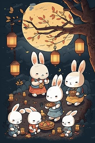 500-teiliges Kaninchenpuzzle mit Mondgenuss für Kinder, Halbherbst-Karikaturpuzzle, umweltfreundliches Holzpuzzle für Erwachsene und Kinder, interaktives Spielzeug 500-teiliges Kaninchenpuzzle mit Mondgenuss für Kinder, Halbherbst-Karikaturpuzzle, umweltfreundliches Holzpuzzle für Erwachsene und Kinder, interaktives Spielzeug von RMSGOZO