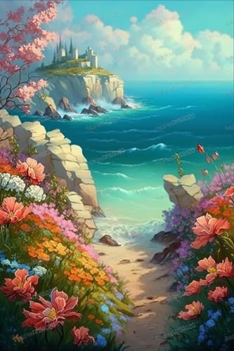 70 Teile Puzzles für Erwachsene - Vintage Floral Beach - Landschaft Puzzle 70 Teile für jedes Alter - Jedes Stück ist einzigartig - Beste Geschenke für Geburtstagsfeier - Übung Gehirnkraft 70 Teile Puzzles für Erwachsene - Vintage Floral Beach - Landschaft Puzzle 70 Teile für jedes Alter - Jedes Stück ist einzigartig - Beste Geschenke für Geburtstagsfeier - Übung Gehirnkraft von RMSGOZO