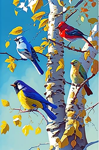70 Teile RMSGOZO Bunte Vögel auf Ästen Puzzles für Erwachsene – Frühlingstierpuzzles, Familien-Eltern-Kind-Interaktion & Geschenke von RMSGOZO