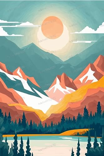 Cartoon Berge & Flüsse 70 Teile Puzzles - Sonnenuntergang Ansicht Puzzle für Anfänger, jedes Stück ist einzigartig, beste Geschenke für Familie Cartoon Berge & Flüsse 70 Teile Puzzles - Sonnenuntergang Ansicht Puzzle für Anfänger, jedes Stück ist einzigartig, beste Geschenke für Familie von RMSGOZO