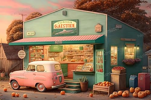 Cartoon Fruit Shop 200 Teile Puzzles - Romantischer Sonnenuntergang Landschaft Puzzle für Anfänger, jedes Stück ist einzigartig, beste Geschenke für Familie von RMSGOZO