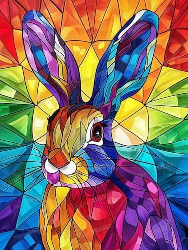 Cartoon-Holz-Puzzle, abstraktes Kaninchen, 1000 Teile, 1000 Teile, 50,8 x 76,2 cm, lustige Indoor-Aktivität, Geschenkposter, Geduldsteigerung, Stressabbau-Geschenke von RMSGOZO