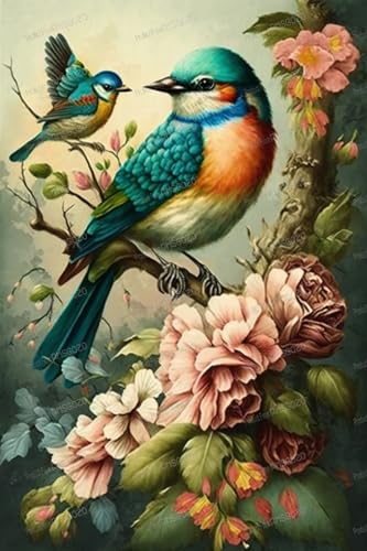 Chinesisches Tier 1000 Stück Holzpuzzles für Erwachsene & Kinder - Vintage Blume Vogel - Freizeitspielzeug für alle - Bestes Geschenk für Geburtstagsfeier - Stressfreies Starterpuzzle für Anfänger von RMSGOZO