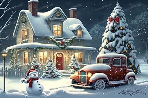 Christmas Cottage Puzzle-Box, 1000 Teile, 50,8 x 76,2 cm, Querformat, 1000-teiliges Puzzle, mit Alphabet auf der Rückseite und Poster, beste Wahl für Erwachsene zum Entspannen und als Geschenk Christmas Cottage Puzzle-Box, 1000 Teile, 50,8 x 76,2 cm, Querformat, 1000-teiliges Puzzle, mit Alphabet auf der Rückseite und Poster, beste Wahl für Erwachsene zum Entspannen und als Geschenk von RMSGOZO