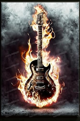 Erwachsene 70 Teile Puzzles Brennende Gitarre - Vintage Abstrakte Holzpuzzle Spielzeug für jedes Alter - Jedes Stück ist einzigartig - Bestes Geschenk für Geburtstagsfeier - DIY für Wanddekoration Erwachsene 70 Teile Puzzles Brennende Gitarre - Vintage Abstrakte Holzpuzzle Spielzeug für jedes Alter - Jedes Stück ist einzigartig - Bestes Geschenk für Geburtstagsfeier - DIY für Wanddekoration von RMSGOZO
