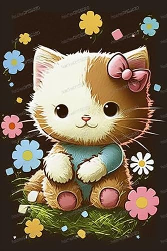 Flower Kitty Puzzle-Spielzeug, 1000 Teile – Cartoon-Tier-Holz-Puzzle-Spiel, 50,8 x 76,2 cm, recycelbare Puzzleteile, ideal für Familienspiele und Entspannungsgeschenke Flower Kitty Puzzle-Spielzeug, 1000 Teile – Cartoon-Tier-Holz-Puzzle-Spiel, 50,8 x 76,2 cm, recycelbare Puzzleteile, ideal für Familienspiele und Entspannungsgeschenke von RMSGOZO