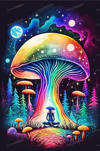 Fluoreszierende farbige Pilze, 1000 Teile, Puzzle-Box, 50,8 x 76,2 cm, abstraktes 1000-teiliges Puzzle, mit Alphabet auf der Rückseite und Poster, beste Wahl für Erwachsene zum Entspannen und als Fluoreszierende farbige Pilze, 1000 Teile, Puzzle-Box, 50,8 x 76,2 cm, abstraktes 1000-teiliges Puzzle, mit Alphabet auf der Rückseite und Poster, beste Wahl für Erwachsene zum Entspannen und als von RMSGOZO
