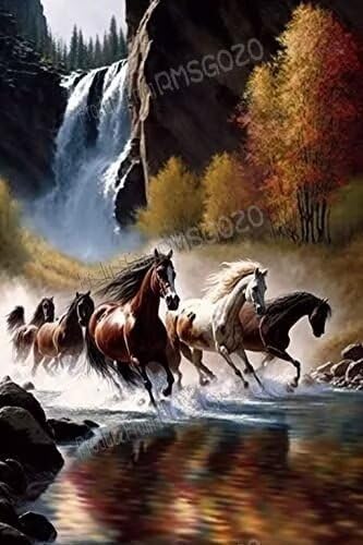 Galoppierende Pferde 1000 Teile Puzzles - Waldtier-Puzzle für Anfänger, jedes Stück ist einzigartig, beste Geschenke für Familie Galoppierende Pferde 1000 Teile Puzzles - Waldtier-Puzzle für Anfänger, jedes Stück ist einzigartig, beste Geschenke für Familie von RMSGOZO