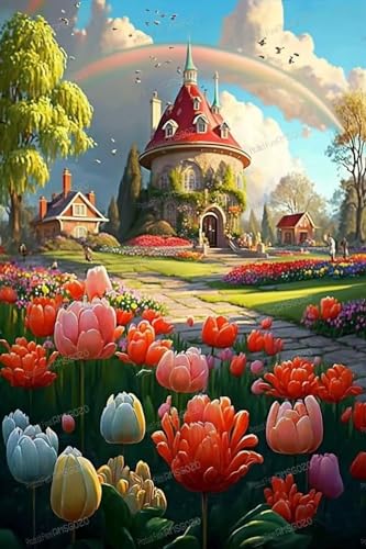 Garden Castle Holzpuzzles 500 Teile – Regenbogen-Landschaftspuzzle für Erwachsene, jedes Stück ist ein Unikat, für Ihre Familie – für Heimdekoration oder Sammlerstücke Garden Castle Holzpuzzles 500 Teile – Regenbogen-Landschaftspuzzle für Erwachsene, jedes Stück ist ein Unikat, für Ihre Familie – für Heimdekoration oder Sammlerstücke von RMSGOZO